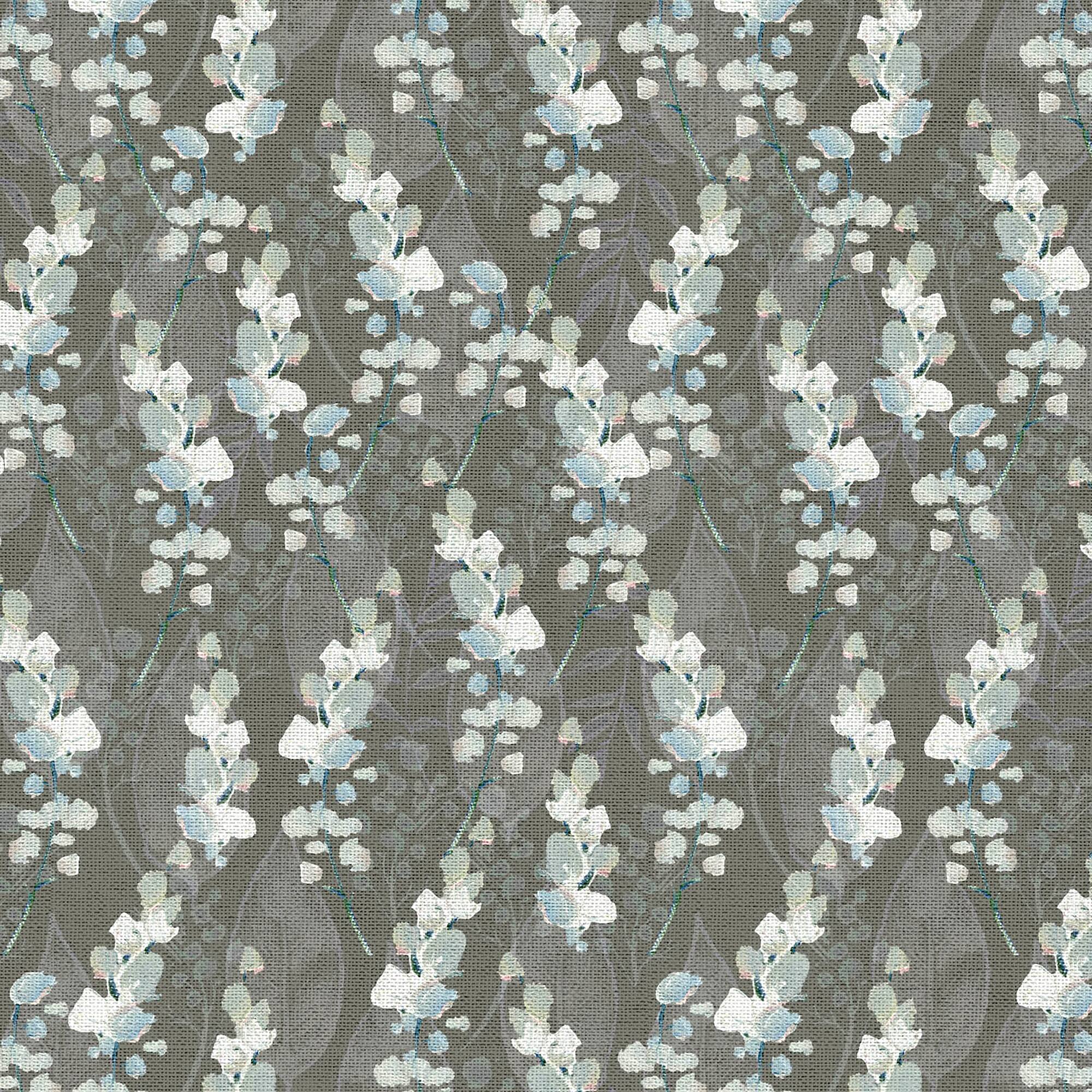 Fabric Editions Gray Motini Vines Cotton Fabric